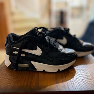 Nike Air Max 90 GS Triple Black White Leather